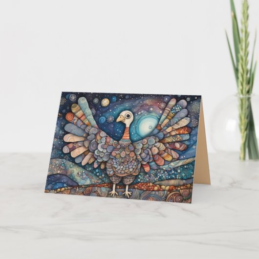 Carte de voeux Patchwork Turquie Thanksgiving (Devant)