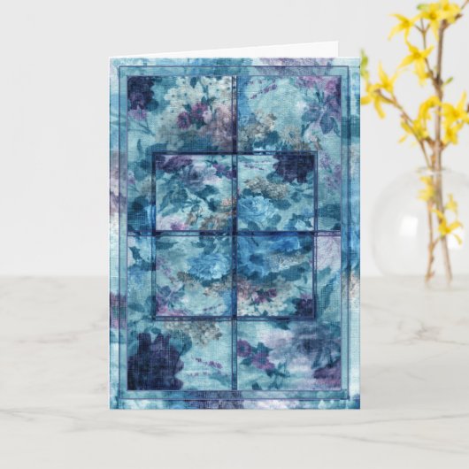 Carte de voeux Patchworks VIII (Fleur jaune)