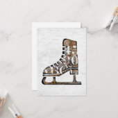 Carte de voeux Patins sur glace - Art multimédia m (Devant/Arrière en situation)