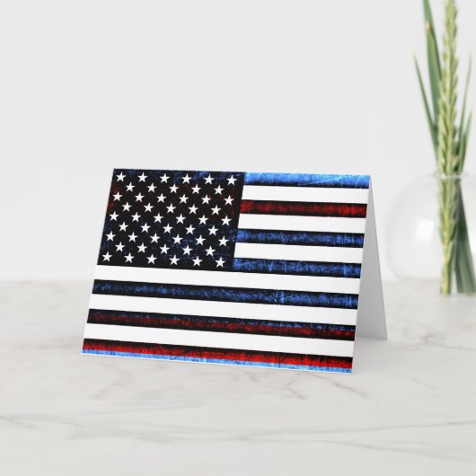Carte de voeux Patriotic American Flag Black (Devant)