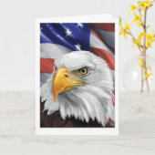 Carte de voeux Patriotic Bald Eagle Blank (Fleur jaune)