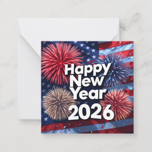 Carte de voeux Patriotic New Year 2026 (Devant)