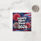Carte de voeux Patriotic New Year 2026 (Devant/Arrière en situation)