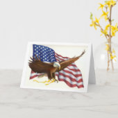 Carte de voeux patriotique de drapeau d'Eagle (Fleur jaune)