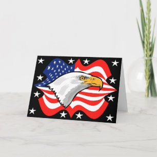 Carte de voeux patriotique de drapeau d'Eagle