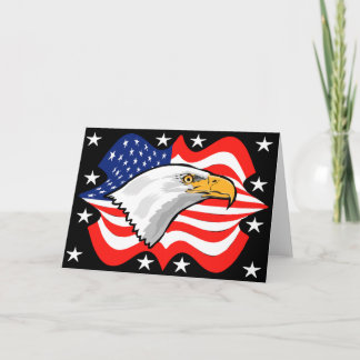 Carte de voeux patriotique de drapeau d'Eagle