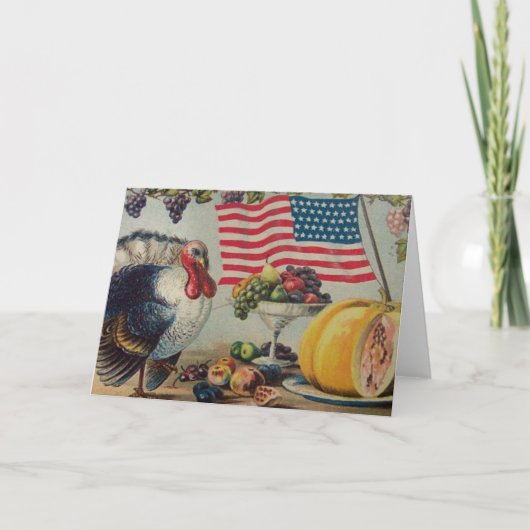 Carte de voeux Patriotique vintage (Devant)