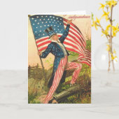 Carte de voeux patriotique vintage (Fleur jaune)