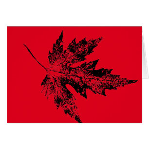 Carte de voeux pays "Big Maple in Black on Red"