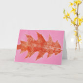 Carte de voeux pays "Red Oak #2 on Pink" (Fleur jaune)