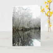 Carte de voeux Paysage de marais - vide (Fleur jaune)