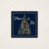 Carte de voeux Peace and Joy Navy et Gold Flat (Devant)