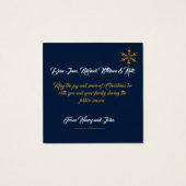 Carte de voeux Peace and Joy Navy et Gold Flat (Dos)