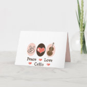 Carte de voeux Peace Love Cello (Dos)