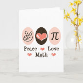 Carte de voeux Peace Love Math (Fleur jaune)
