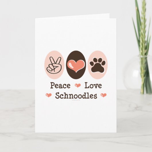 Carte de voeux Peace Love Schnoodles (Devant)