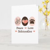Carte de voeux Peace Love Schnoodles (Fleur jaune)