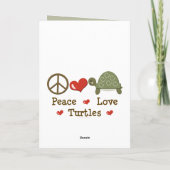 Carte de voeux Peace Love Turtles (Dos)