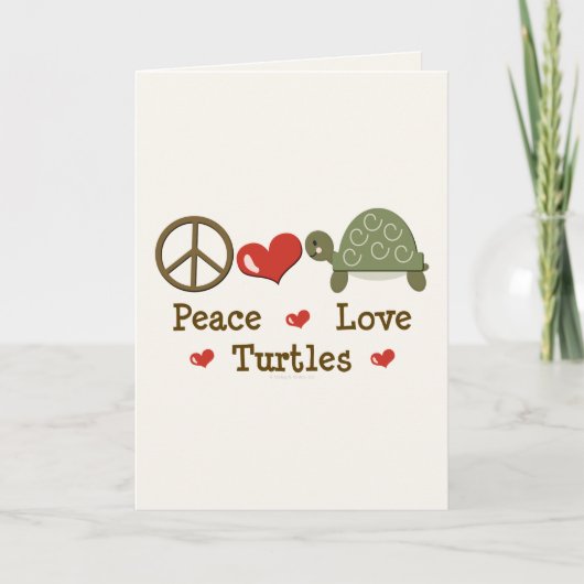 Carte de voeux Peace Love Turtles (Devant)