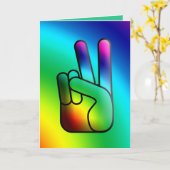 Carte de voeux Peace Out Rainbow (Fleur jaune)
