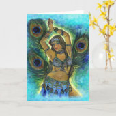 Carte de voeux Peacock Dancer (Fleur jaune)
