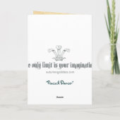 Carte de voeux Peacock Dancer avec dire (Dos)