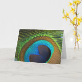 Carte de voeux Peacock Feather - vide à l'intérieu (Fleur jaune)