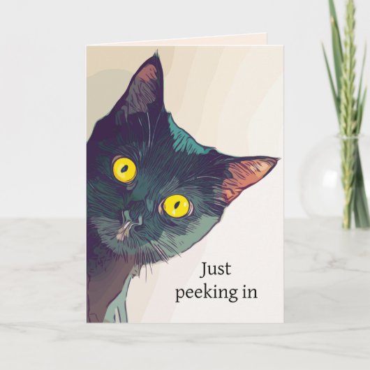 Carte de voeux Peeking Cat Design (Devant)