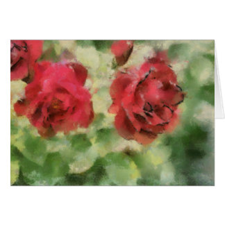 Carte de voeux peinte de roses