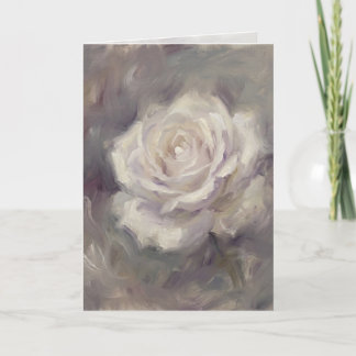 Carte de vœux "Peinture à l'huile de rose unique"