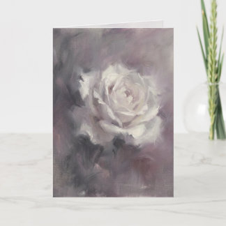 Carte de vœux "Peinture à l'huile de rose unique"
