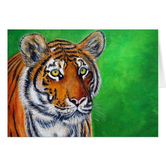 Carte de vœux peinture de tigre (Devant horizontal)
