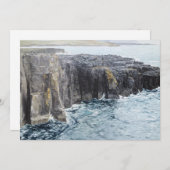 Carte de voeux Peinture des falaises du bord de me (Devant / Derrière)