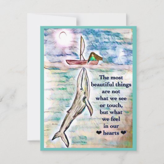 Carte de voeux Peinture océanique de baleine Perso (Devant)