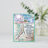 Carte de voeux Peinture océanique de baleine Perso (Debout devant)