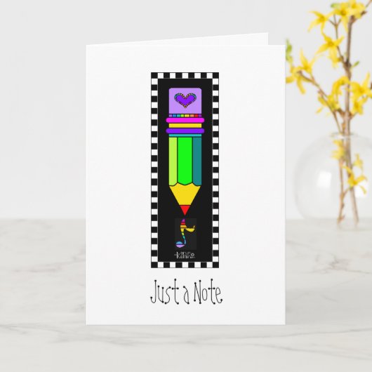 Carte de voeux Pencil Just A Note (Fleur jaune)