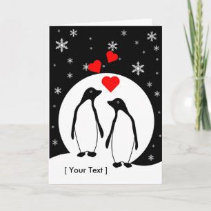 Carte de voeux Penguin Love Couple