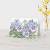 Carte de vœux Pensées (Fleur jaune)