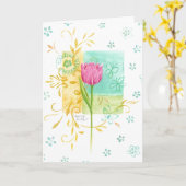 Carte de voeux Pensées de soins d'anniversaire Pin (Fleur jaune)