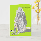 Carte de voeux Penser à vous (Fleur jaune)