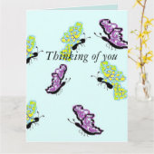 Carte de voeux /Penser à vous (Fleur jaune)