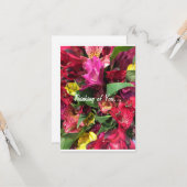 Carte de voeux "Penser à vous" (Devant/Arrière en situation)