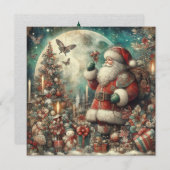 Carte de voeux Père Noël de Noël classique (Devant / Derrière)