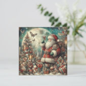 Carte de voeux Père Noël de Noël classique (Debout devant)