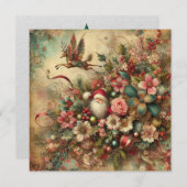 Carte de voeux Père Noël de Noël classique (Devant / Derrière)