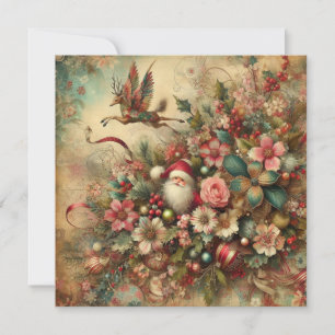 Carte de voeux Père Noël de Noël classique