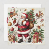 Carte de voeux père Noël Joyeux Noël (Devant / Derrière)