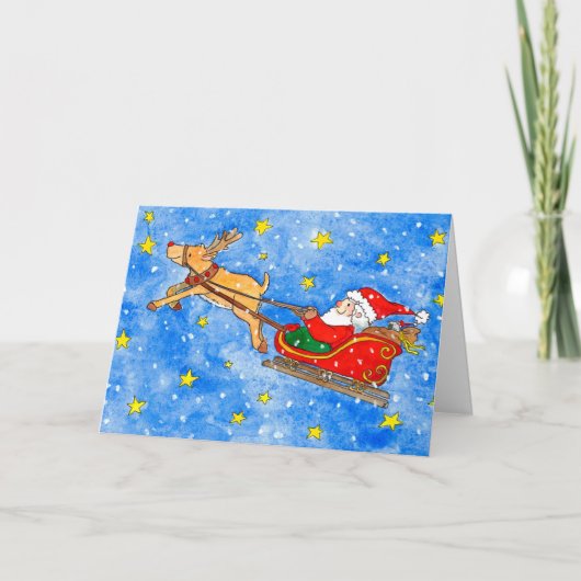 Carte de voeux père Noël par Nicole Janes (Devant)