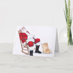 Carte de voeux père Noël Wake Up Dog Art