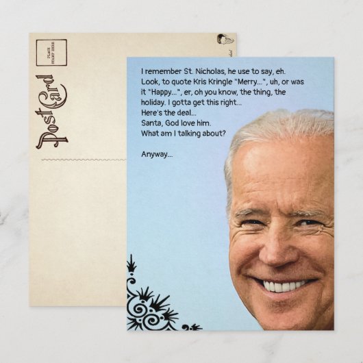 Carte de vœux personnalisable Biden pour les fêtes (Devant / Derrière)